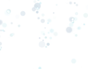 Light snowflakes background. White blue holiday bokeh texture.