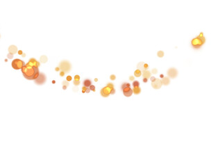 Golden confetti background. Gold holiday bokeh texture.