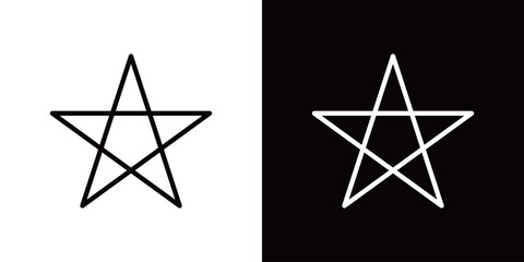 星のシンプルなラインアイコン