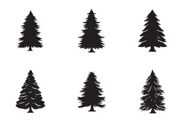 Fototapeta premium Christmas Tree Vector Bundle Illustration 