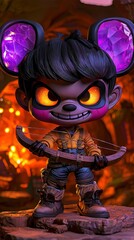 Fototapeta premium Dark and Mysterious Character with Bow and Arrow