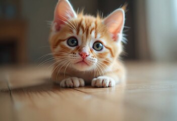 Curious cat peeking adorably