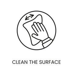 Clear Surface Wipe Line Icon Vector With Editable Stroke