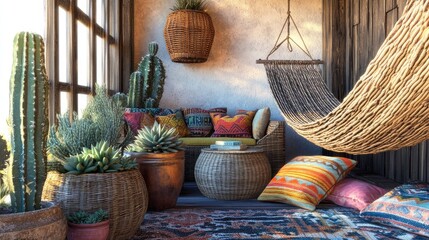 Fototapeta premium A charming southwestern-inspired porch