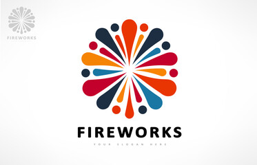 fireworks and stars logo vector design