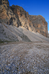 Summer alpine landscape from Catinaccio Group in the Dolomites, Italy, Europe