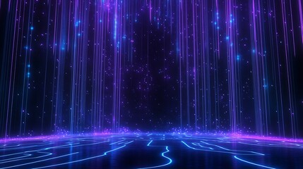 Abstract digital background with vibrant pink and blue lines creating a starry effect, ideal for futuristic designs.