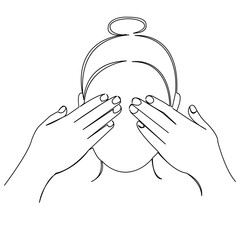 One continuous single drawing line art doodle person, hand, girl, female, beautiful. Isolated flat illustration hand draw contour on a white background
