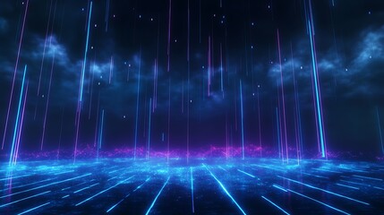 Abstract futuristic landscape with glowing lines and vibrant colors, perfect for digital art or tech-themed projects.