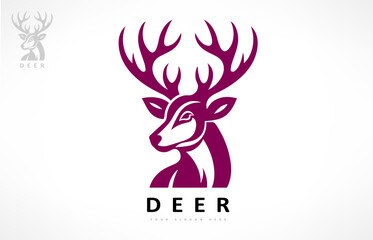 Deer head logo vector. Animal design