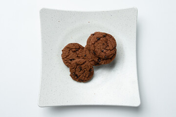 Chocolate chip cookies on a plate