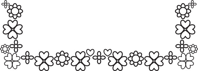 outline flower frame ornament