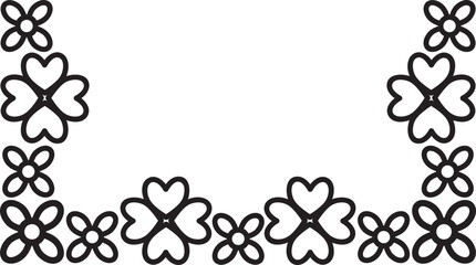 outline flower frame ornament