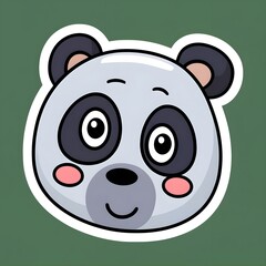 Obraz premium Sticker of a little cartoon panda mascot