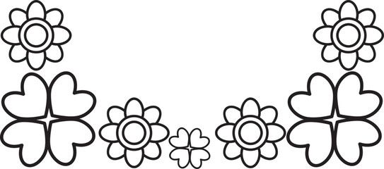 outline flower frame ornament