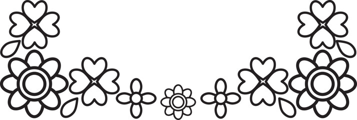 outline flower frame ornament