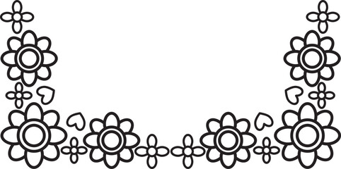 outline flower frame ornament