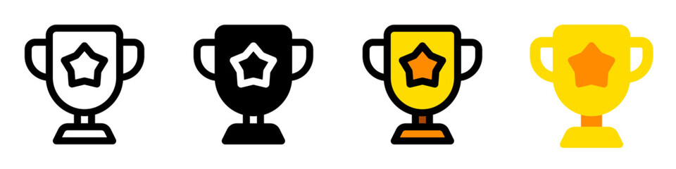 Editable winning trophy vector icon. Video game, game elements. Part of a big icon set family. Perfect for web and app interfaces, presentations, infographics, etc