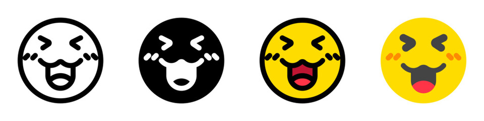 Editable happy cute face expression emoticon vector icon. Part of a big icon set family. Part of a big icon set family. Perfect for web and app interfaces, presentations, infographics, etc