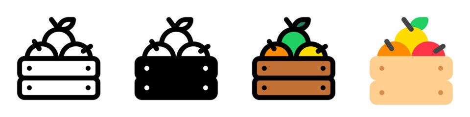 Editable apple crate vector icon. Fruit, farm, grocery, harvest. Part of a big icon set family. Perfect for web and app interfaces, presentations, infographics, etc