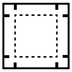 Print sheet with bleed area highlighted icon - Outline style