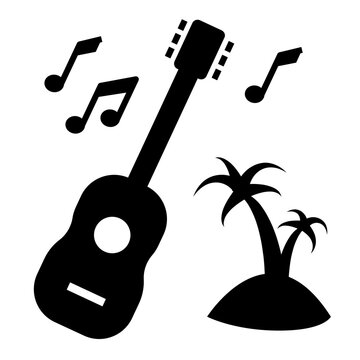 Tropical music, calypso icon - Solid style