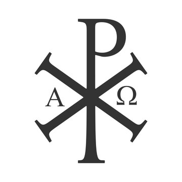 Chi Rho symbol. Jesus christ monogram. Christogram sign. Christianity icon. Vector illustration image.
