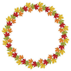 Frame of autumn maple leaves. Vector illustration.