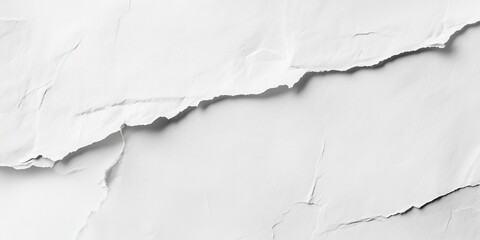 A close-up of crumpled white paper with torn edges, showcasing texture and depth.
