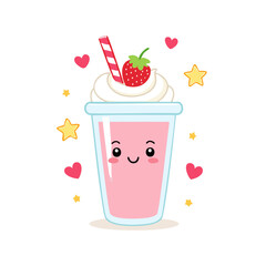 Milkshake Drink Beverage Liquid Water Fresh Animation Kawaii Character
