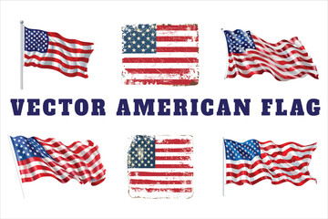 America Flag Vector Patriotic America Flag Vector