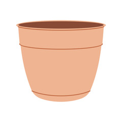 Brown flower pot icon vector illustration, plant pot icon in lineal color style