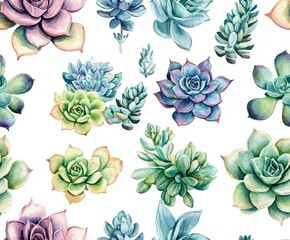 Succulents Pattern.