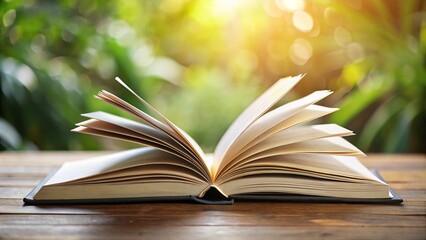Fototapeta premium An open book with blank pages represents limitless creativity, untapped potential, and the transformative power of