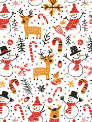 New Year and Christmas card, graphic advertising backgrounds in a doodle 2D illustrator style.