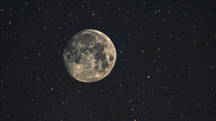 The moon is visible in the night sky, surrounded by countless stars.