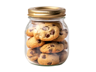 a jar of cookies with a gold lid