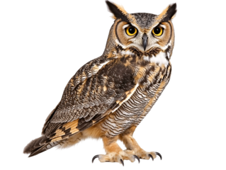 a brown and white owl