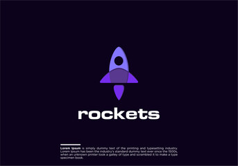 rocket logo design icon template,