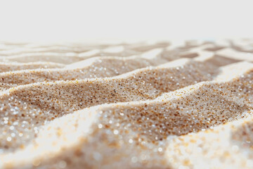 A thin trickle of sand on a white background, deluxe image quality.