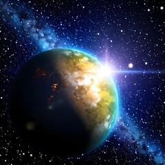 Obraz premium Plante terra visto do espaço com boa coloração, boa imagem para utilizar em ilustrações cientificas