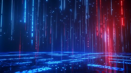 Futuristic digital landscape with glowing lines and vibrant colors, creating a mesmerizing visual effect.