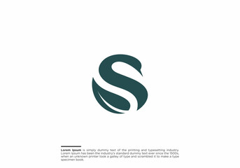 letter S leaf logo design idea, nature S logo design