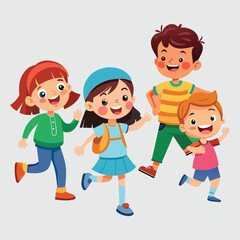 children vector art illustration and art work