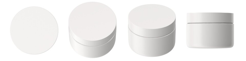 white cosmetic Cream Jar product mockup isolated