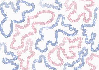 blue and pink curls beautiful background on white waves