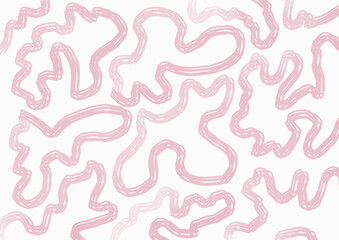 pink curls beautiful background on white waves