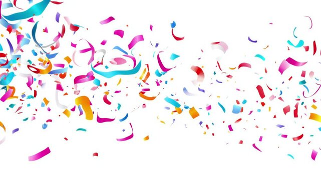 birthday celebration confetti, congratulations animated greeting background greenscreen rainbow red blue usa