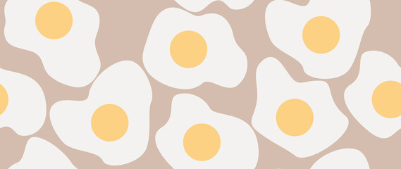 Flat seamless background. Minimalist pattern of eggs. Modern print. Ideal for textile design, screensavers, covers, cards, invitations and posters...