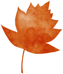 Watercolour autumn leaf. Bright watercolour leaf for web, greeting cards, wallpapers, decor and other.